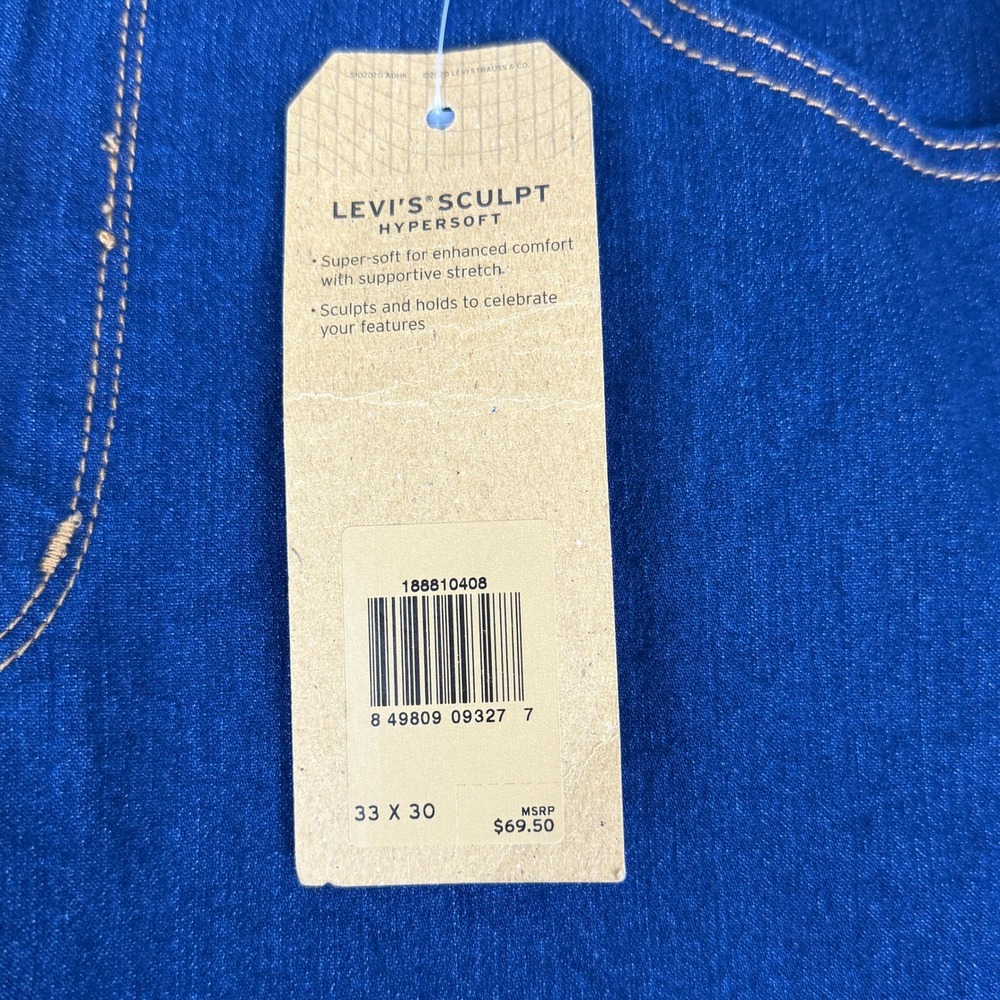 Levi's 711 Skinny Jeans Women 16 (33 x 30) Hypersoft Sculpt Dark Wash Denim - Picture 8 of 16